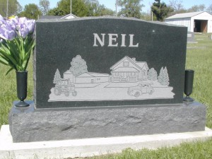 charcoal gray granite, headstone, cemetery, grave, grave marker, monument, iowa, memorial