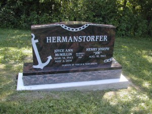 taj aurora granite, anchor, headstone, cemetery, grave, grave marker, monument, iowa, memorial