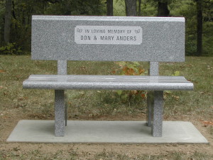 georgia gray granite, granite bench, bench, memorial, monument, grave, cemetery, cremation memorial, granite